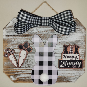 8" x 10" Buffalo Check Hunny Bunny Wall Decor