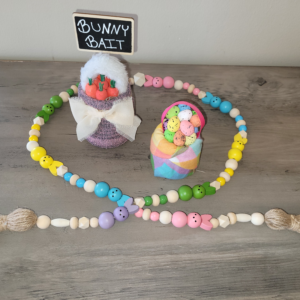 50" Pastel Peep Wooden Beaded Garland