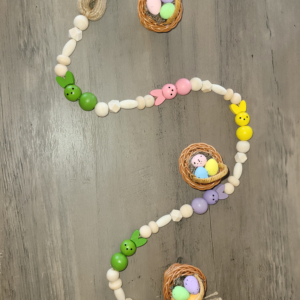 32" Pastel Peep Wooden Bead Garland