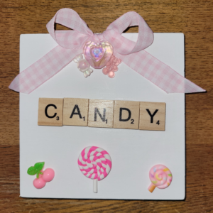 5" x 5" "CANDY" Scrabble Letter Decor
