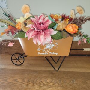 12" x 18-1/2" Orange Pumpkin Picking Wheelbarrow