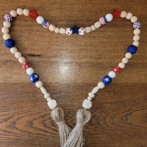 37" Americana Wooden Bead Garland