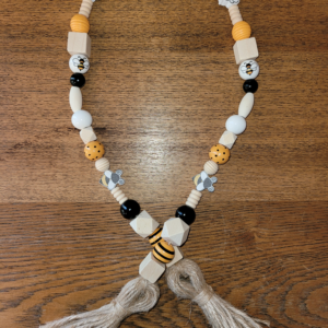 30" Bee Gnome Wooden Bead Garland