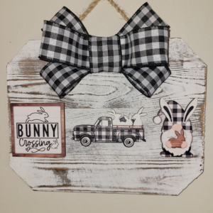 8" x 10" Bunny Crossing Wall Decor