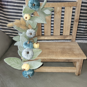 15" x 15" Pumpkin Wooden Bench