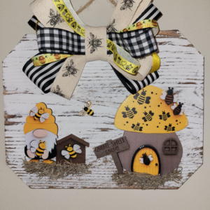 8" x 10" Gnome Sweet Gnome Honey Bee Wall Decor