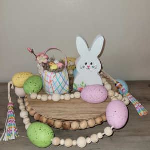 7-1/2" x 9-1/2" Bright Easter Bunny Beaded Riser With 79" Garland
