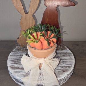 7-1/2" x 8-1/2" Stained Bunny Riser With Carrot Planter
