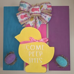 12" x 12" Come Peep This Easter Sign Decor