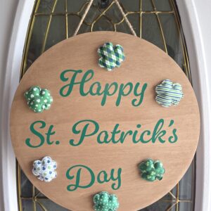 18" Stained Happy St. Patrick's Day Door Round