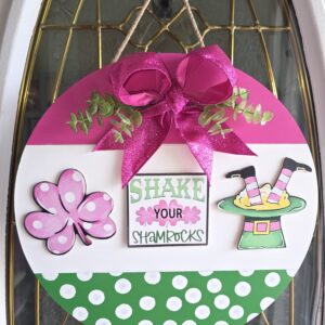 16" Shake Your Shamrocks St. Patrick's Day Door Round