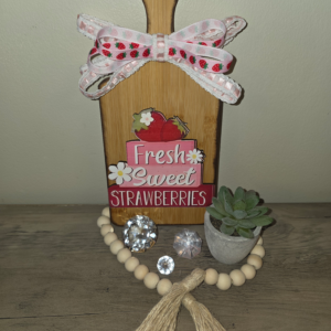 11" x 5" Fresh Sweet Strawberries Summer Cutting Board Decor