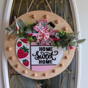 17-1/2" Summer Home Sweet Home Strawberry Door Round
