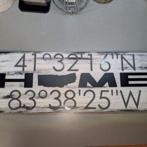 8" x 24" Perrysburg, Ohio Coordinates Sign