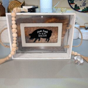 11" x 8-1/2" Country Farm Fresh Bacon Epoxy Tray