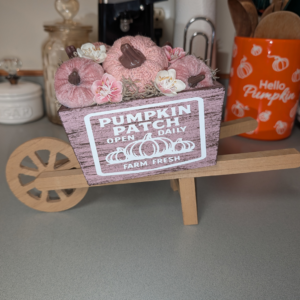 7-1/2" x 11-1/2" Autumn Pumpkin Patch Wheelbarrow Decor